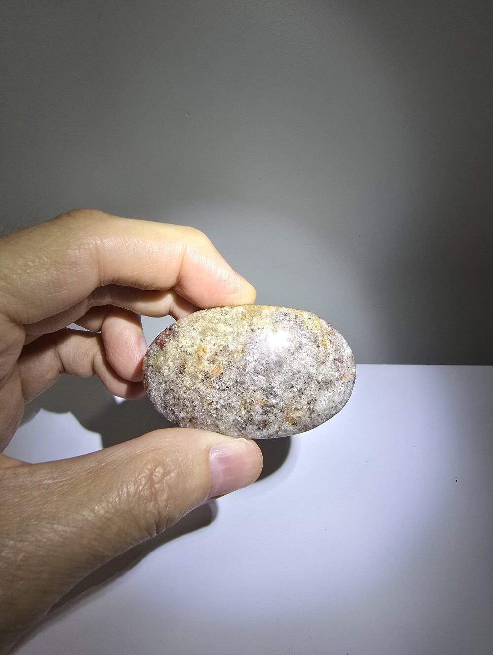 Thousand Layer Garden Quartz Crystal Palmstone #I